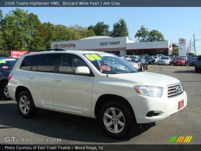 2008 Toyota Highlander 4WD in Blizzard White Pearl