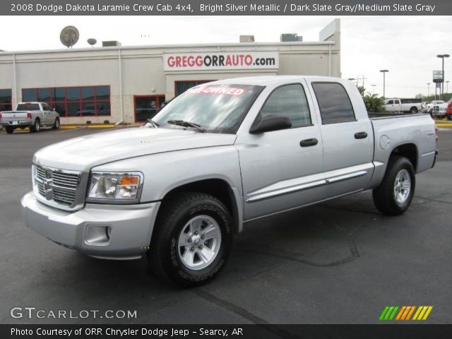 2008 Dodge Dakota Laramie Crew Cab 4x4 in Bright Silver Metallic