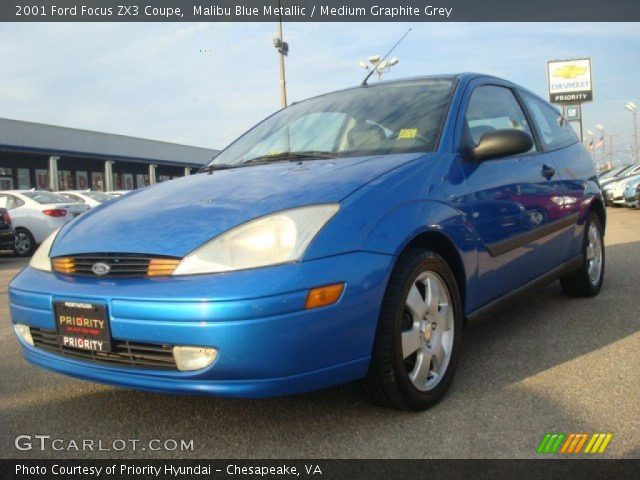 2001 Ford Focus ZX3 Coupe in Malibu Blue Metallic