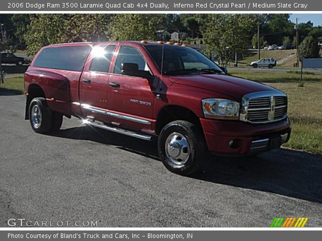 2006 Dodge Ram 3500 Laramie Quad Cab 4x4 Dually in Inferno Red Crystal Pearl