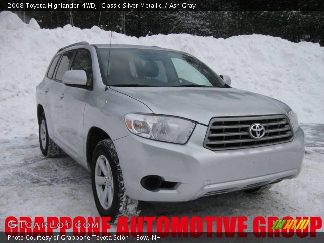 2008 Toyota Highlander 4WD in Classic Silver Metallic