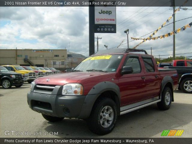 2001 Nissan Frontier XE V6 Crew Cab 4x4 in Salsa Red Metallic