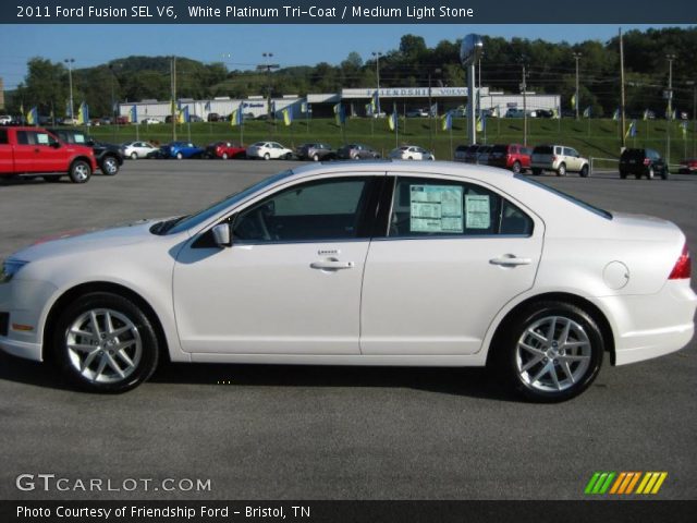 2011 Ford Fusion SEL V6 in White Platinum Tri-Coat