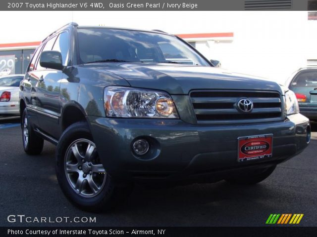 2007 Toyota Highlander V6 4WD in Oasis Green Pearl