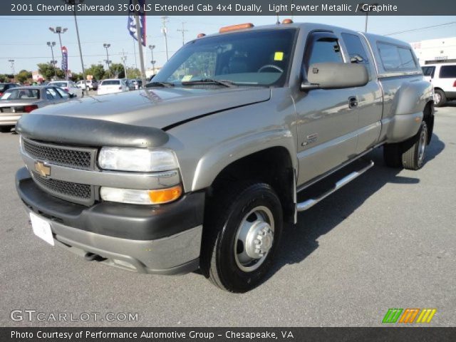 2001 Chevrolet Silverado 3500 LS Extended Cab 4x4 Dually in Light Pewter Metallic