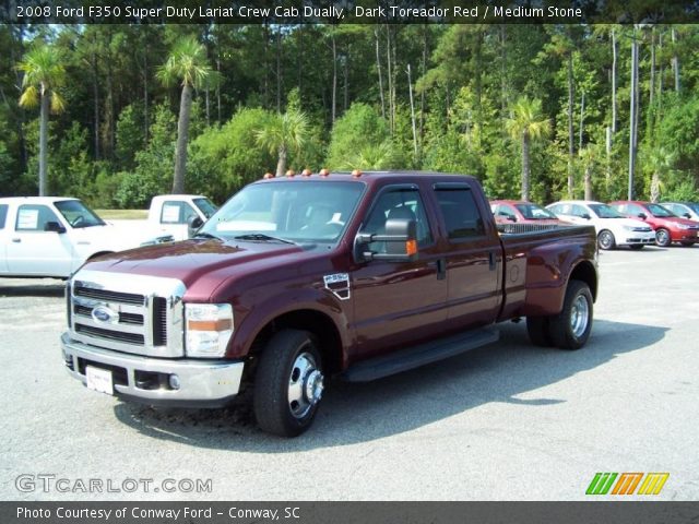 2008 Ford F350 Super Duty Lariat Crew Cab Dually in Dark Toreador Red