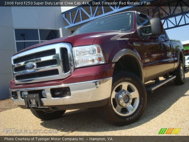 2006 Ford F250 Super Duty Lariat Crew Cab 4x4 in Dark Toreador Red Metallic