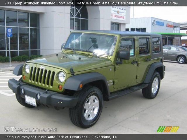 2010 Jeep Wrangler Unlimited Sport 4x4 in Rescue Green Metallic