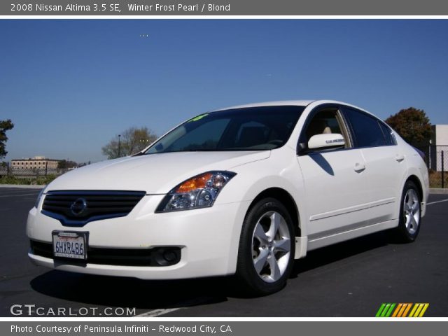 2008 Nissan Altima 3.5 SE in Winter Frost Pearl