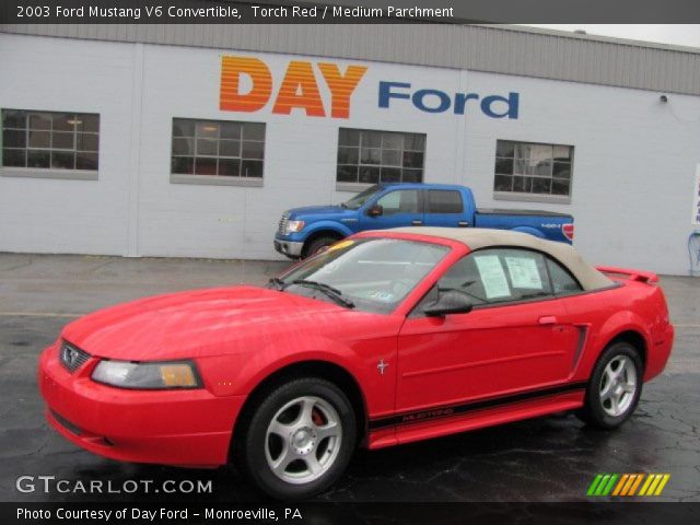 2003 Ford Mustang V6 Convertible in Torch Red