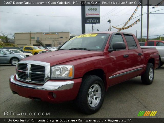 2007 Dodge Dakota Laramie Quad Cab 4x4 in Inferno Red Crystal Pearl