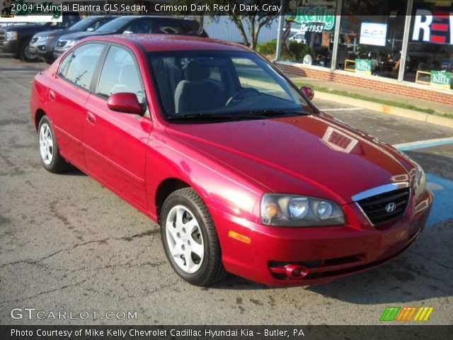 2004 Hyundai Elantra GLS Sedan in Crimson Dark Red