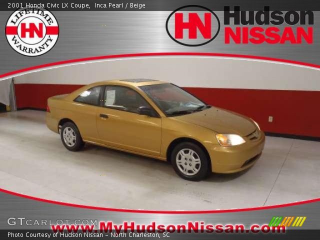 2001 Honda Civic LX Coupe in Inca Pearl