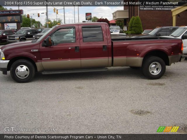 2004 Ford F350 Super Duty Lariat Crew Cab Dually in Dark Toreador Red Metallic
