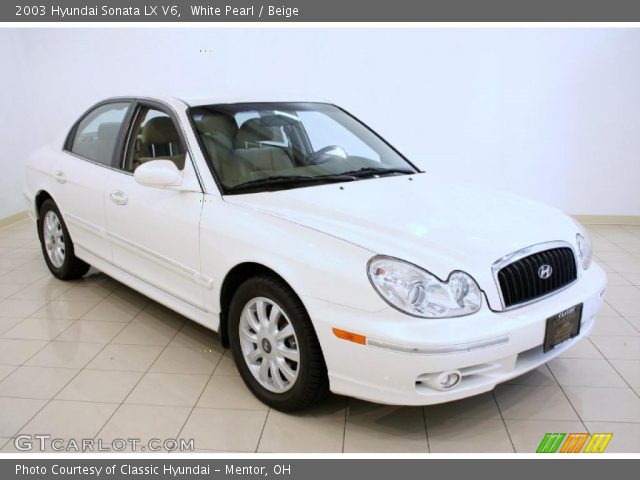 2003 Hyundai Sonata LX V6 in White Pearl