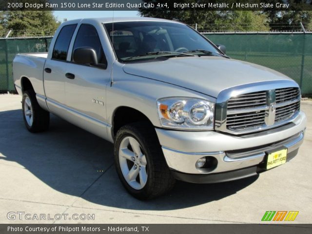 2008 Dodge Ram 1500 Lone Star Edition Quad Cab 4x4 in Bright Silver Metallic