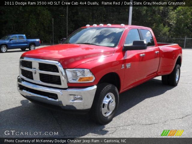 2011 Dodge Ram 3500 HD SLT Crew Cab 4x4 Dually in Flame Red