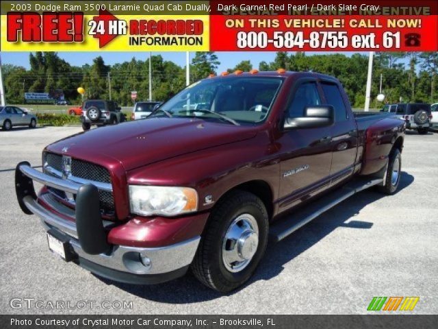 2003 Dodge Ram 3500 Laramie Quad Cab Dually in Dark Garnet Red Pearl
