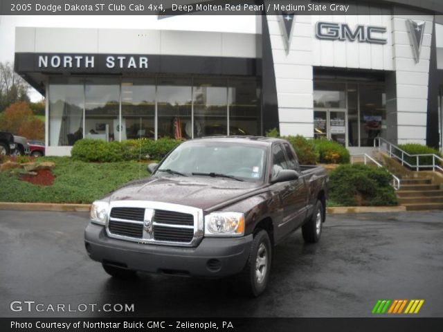 2005 Dodge Dakota ST Club Cab 4x4 in Deep Molten Red Pearl