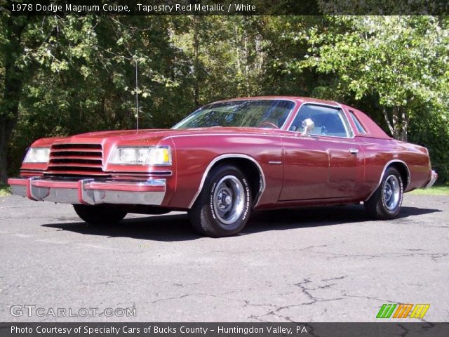 Tapestry Red Metallic 1978 Dodge Magnum Coupe White