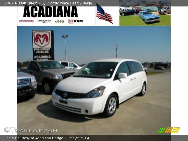 2007 Nissan Quest 3.5 in Nordic White Pearl