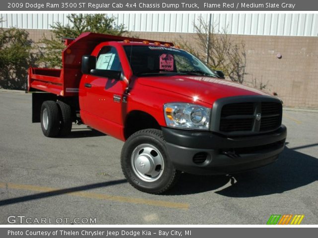 2009 Dodge Ram 3500 ST Regular Cab 4x4 Chassis Dump Truck in Flame Red