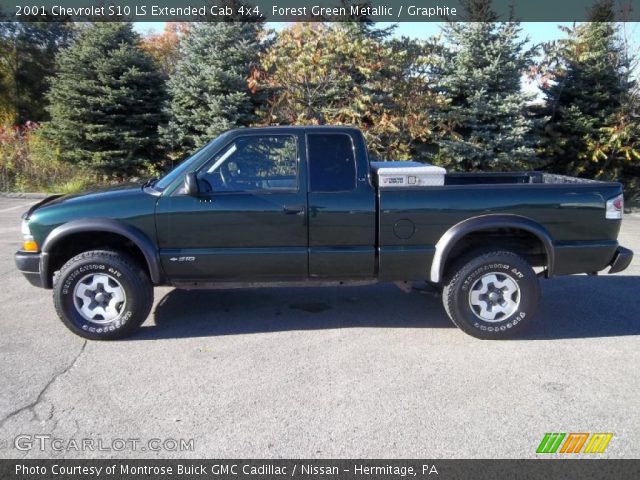 2001 Chevrolet S10 LS Extended Cab 4x4 in Forest Green Metallic