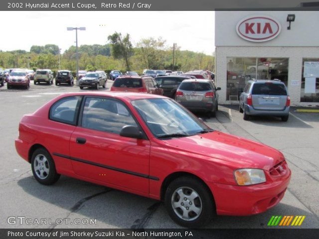 2002 Hyundai Accent L Coupe in Retro Red