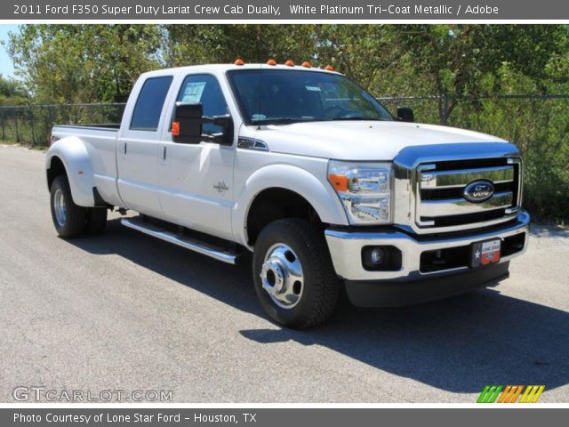 2011 Ford F350 Super Duty Lariat Crew Cab Dually in White Platinum Tri-Coat Metallic