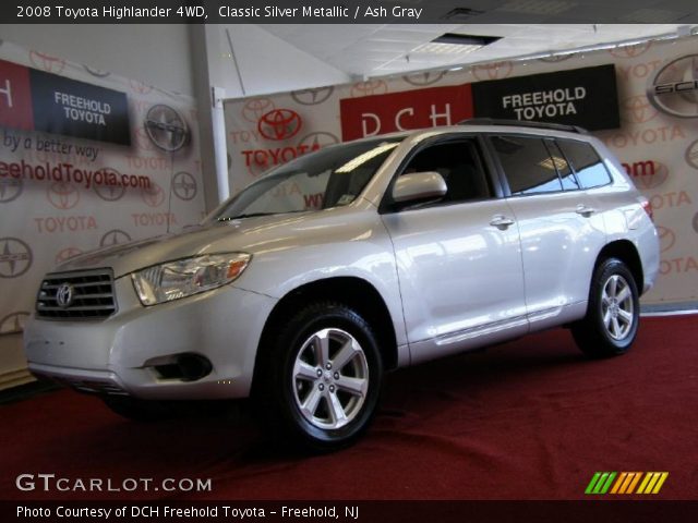 2008 Toyota Highlander 4WD in Classic Silver Metallic