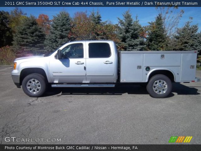 2011 GMC Sierra 3500HD SLT Crew Cab 4x4 Chassis in Pure Silver Metallic