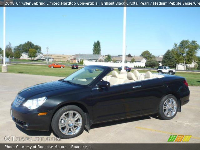 2008 Chrysler Sebring Limited Hardtop Convertible in Brilliant Black Crystal Pearl