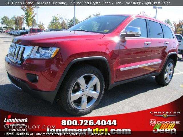 2011 Jeep Grand Cherokee Overland in Inferno Red Crystal Pearl