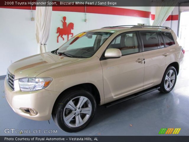 2008 Toyota Highlander Sport in Blizzard White Pearl