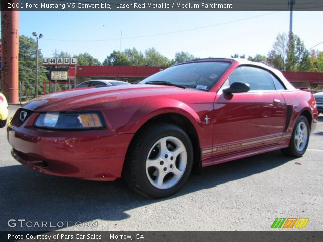 2001 Ford Mustang V6 Convertible in Laser Red Metallic