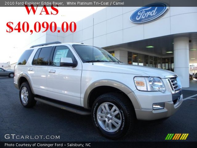 2010 Ford Explorer Eddie Bauer in White Platinum Tri-Coat