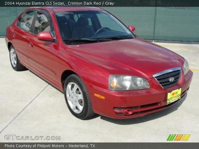 2004 Hyundai Elantra GLS Sedan in Crimson Dark Red