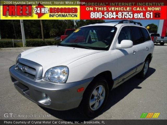 2006 Hyundai Santa Fe Limited in Nordic White