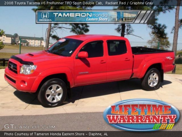 2008 Toyota Tacoma V6 PreRunner TRD Sport Double Cab in Radiant Red