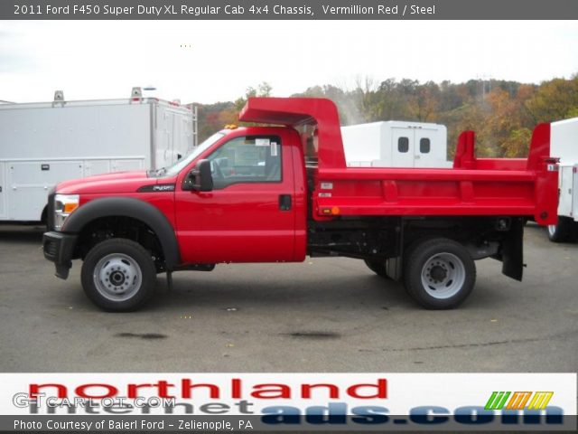 2011 Ford F450 Super Duty XL Regular Cab 4x4 Chassis in Vermillion Red