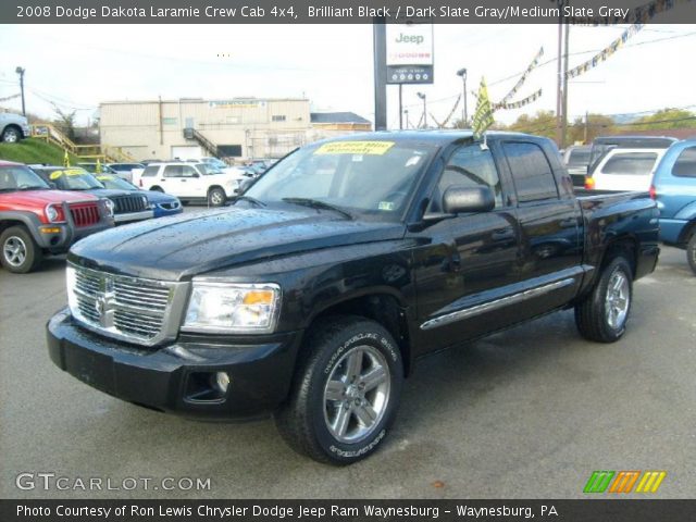 2008 Dodge Dakota Laramie Crew Cab 4x4 in Brilliant Black