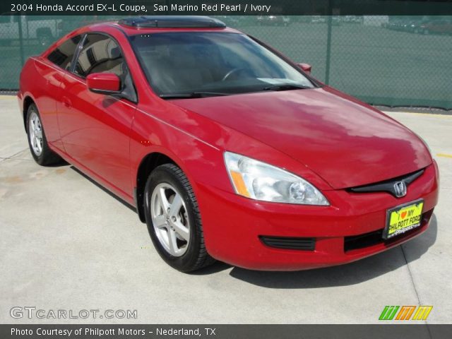 2004 Honda Accord EX-L Coupe in San Marino Red Pearl