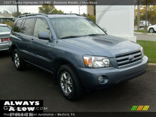 2007 Toyota Highlander V6 4WD in Bluestone Metallic