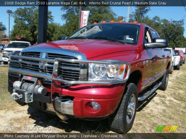 2008 Dodge Ram 3500 Laramie Mega Cab 4x4 in Inferno Red Crystal Pearl