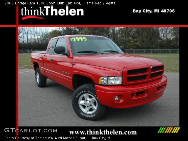 2001 Dodge Ram 1500 Sport Club Cab 4x4 in Flame Red