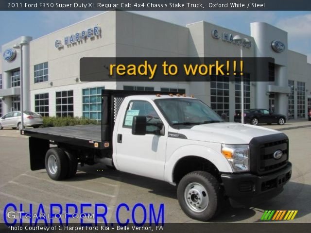 2011 Ford F350 Super Duty XL Regular Cab 4x4 Chassis Stake Truck in Oxford White
