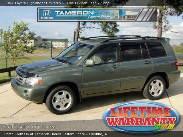 Oasis Green Pearl 2004 Toyota Highlander Limited V6