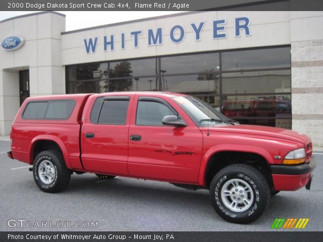 2000 Dodge Dakota Sport Crew Cab 4x4 in Flame Red