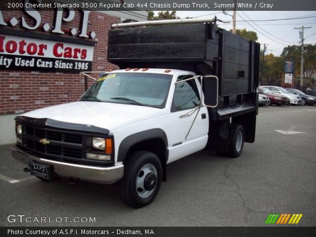 2000 Chevrolet Silverado 3500 Regular Cab 4x4 Chassis Dump Truck in Summit White