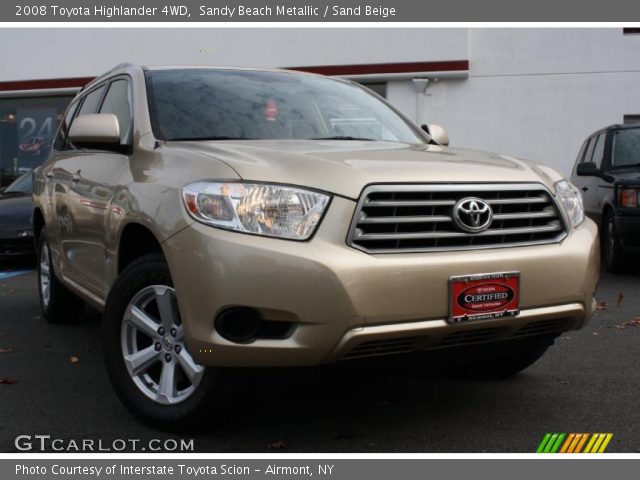 2008 Toyota Highlander 4WD in Sandy Beach Metallic